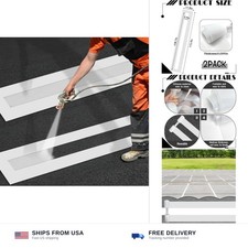 2x Parking Lot Line Stencil 4x108 Inch Reusable Silicone Foldable Pavement