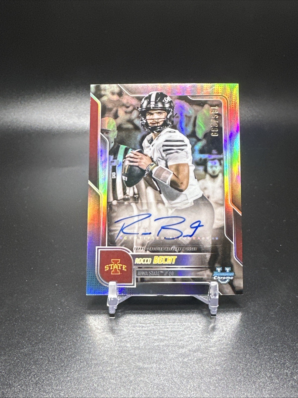 2025 Bowman University Chrome #BCA-RB Rocco Becht Auto Refractor /299