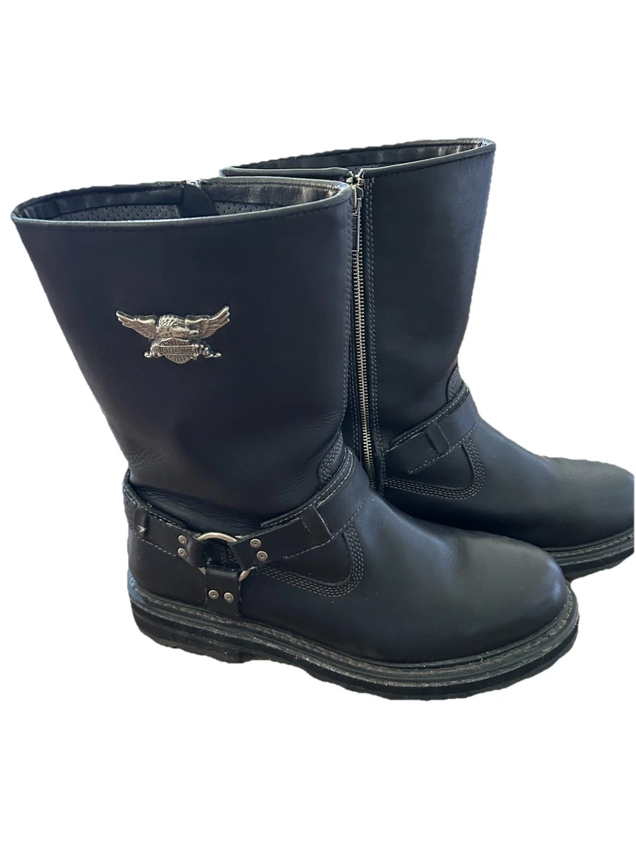 Harley-Davidson D96129 Men\'s Motorcycle Boots Black Leather Lace Up Side Zip S13 Harley-Davidson® Men main image 2