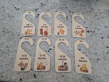 8 Wooden Winnie The Pooh Baby Clothes Closet Organizer Hooks