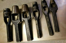 6 Piece Vintage Leather Working Tool Punch Set Osborne Adco AS F T Craft