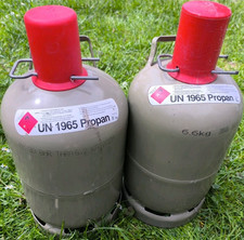 2x leere Propangasflaschen 5kg grau gebraucht