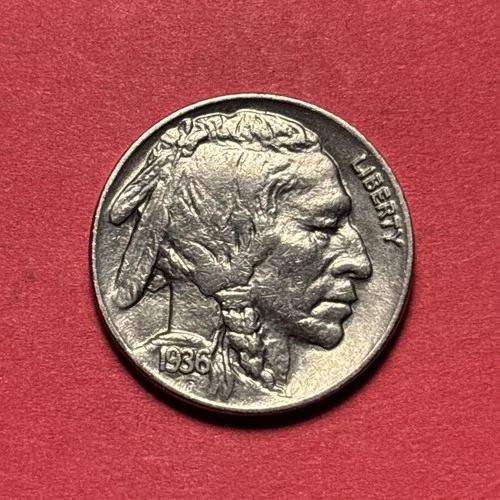 (1) Beautiful Vintage 1936-P Buffalo/Indian Head Nickel AU-ALMOST UNCIRCULATED