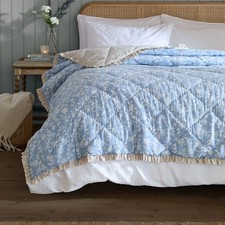 Image of Wylder Amelia 100% Cotton Floral Quilted Bedspread | Various Colours
