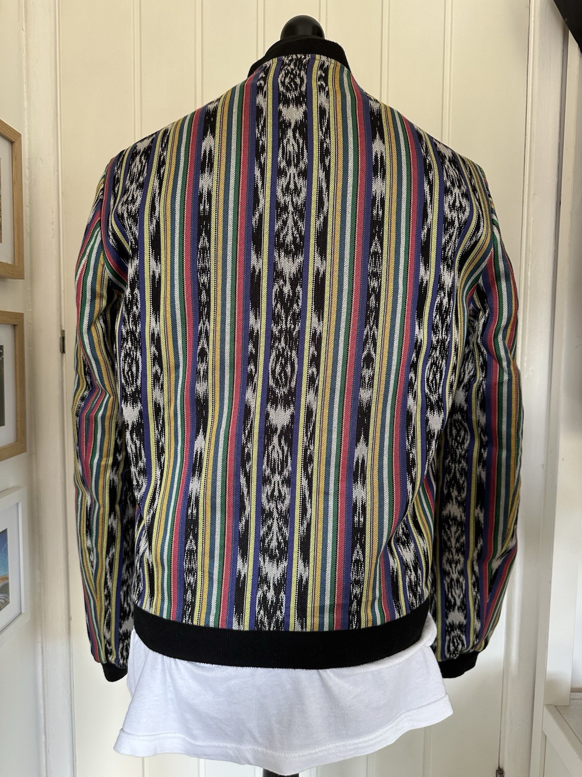 Giacca Teddy Yves Saint Laurent Multicolore o Nero Grigio Reversibile Taglia 50