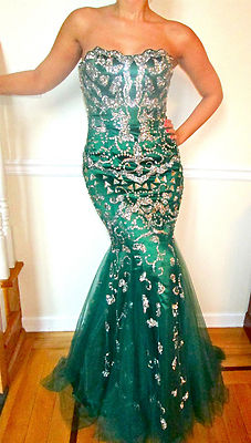 green emerald velvet dress Jovani 25754 - V-Neck Sheath Evening Dress 4 / Hunter