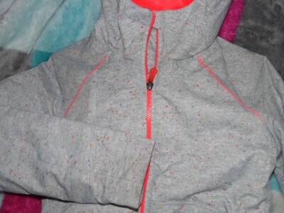 Roxy Girl Skijacke,Winterjacke Gr.10-140 weiss-graumeliert-bunt-neon .Top