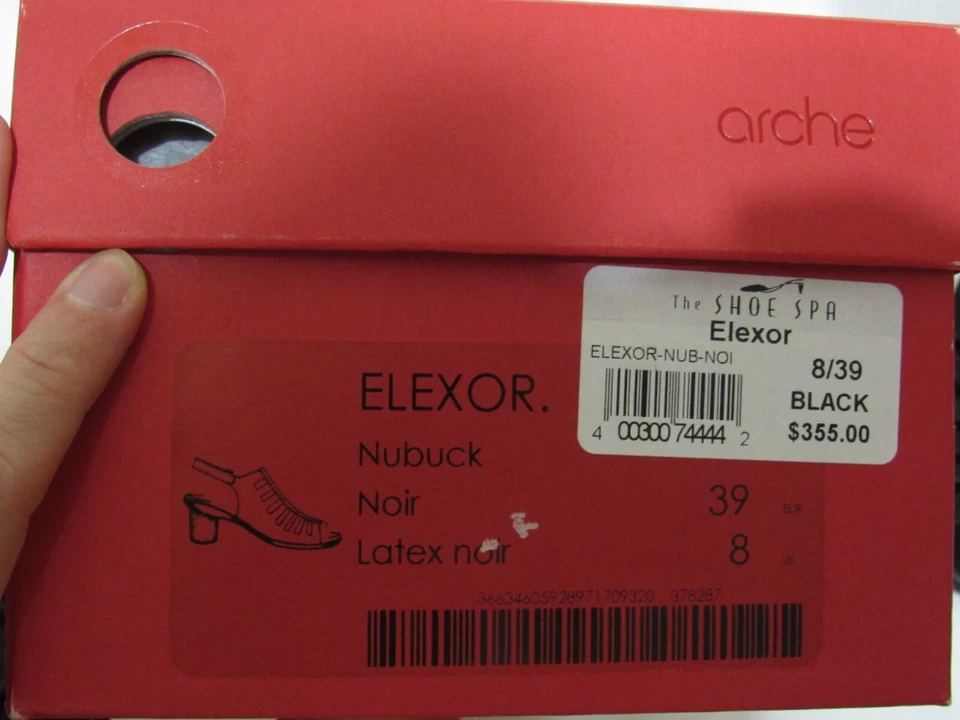 Zapatos Arche Negro Elexor Nubuck EU 39 US 8 Francia Foto 2 de 4