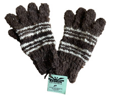 NWT KEOKEN Artisan KNIT GLOVES Brown/ White Made in Argentina