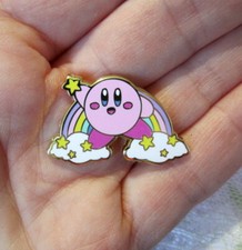 Rainbow Kirby Pin - Hard Enamel
