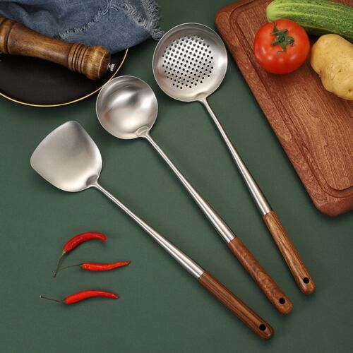 Wok Spatula Ladle Set Long Handle Wok Spatula/Turner & Ladle Stainless Steel - Picture 5 of 21