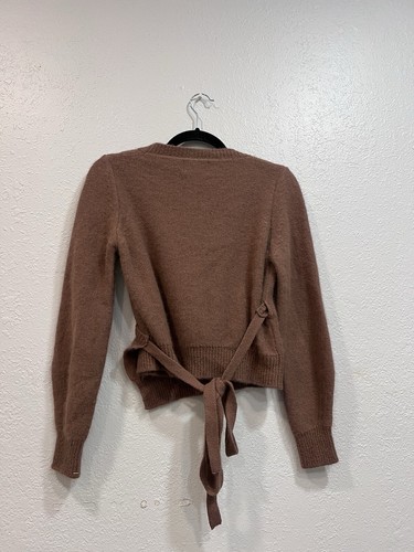 Rouje Angore Open Front Sweater Brown / Purple Size 4 Europe 36 - Picture 7 of 7