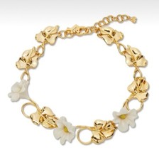 Lele Sadoughi Pearl Ruffled Lily Collar Necklace