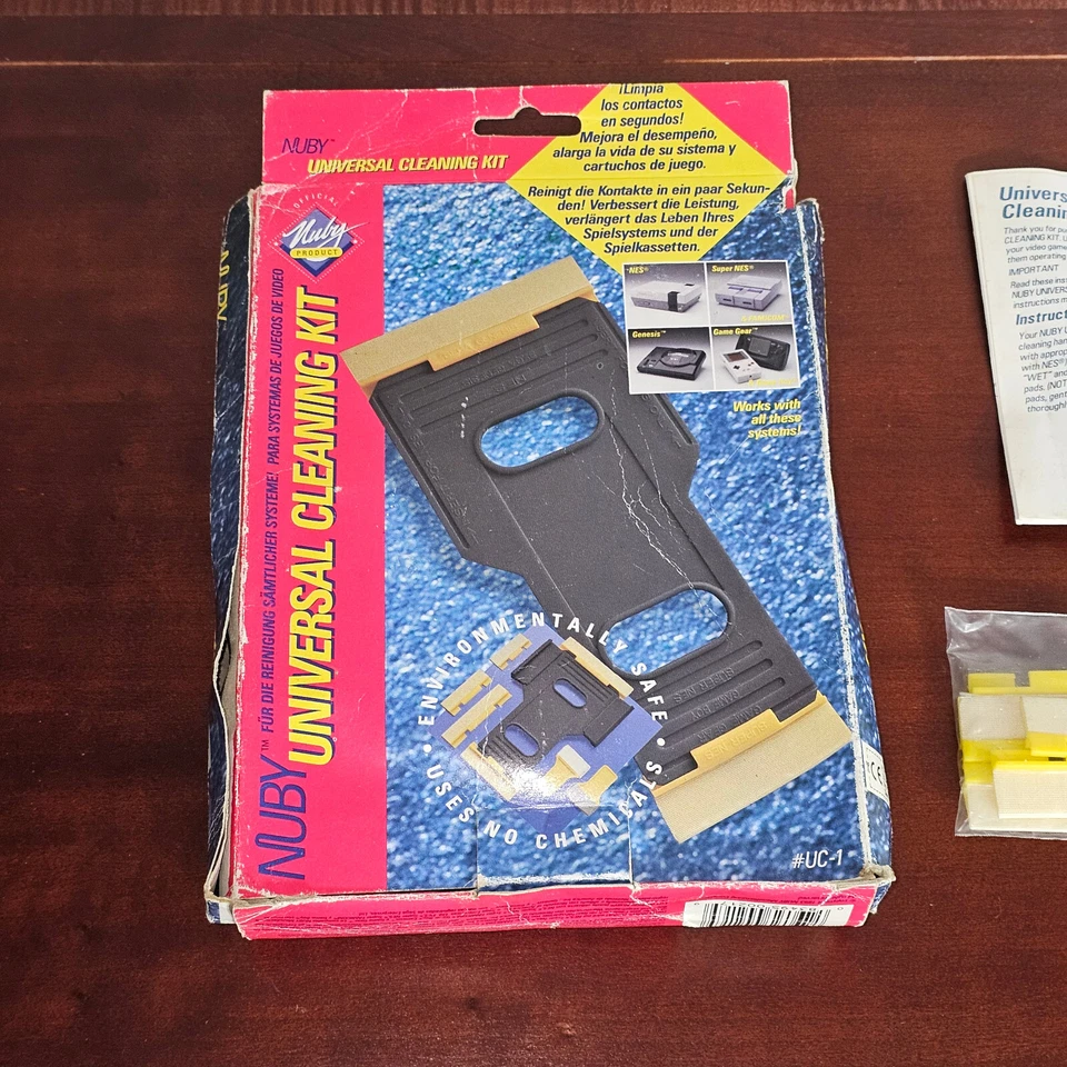 1993 Nintendo NES Super SNES Sega Genesis Game Gear Boy gb NUBY CLEANING KIT cib - Image 2 of 3