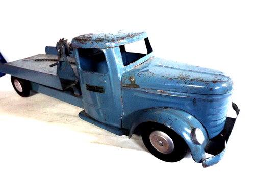 STRUCTO VINTAGE FLAT BED CAR CARRIER EXCELLENT FOR 1/18 CARS - Picture 4 of 10