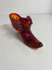Vintage Fenton Ruby Red cat Head Slipper/Shoe