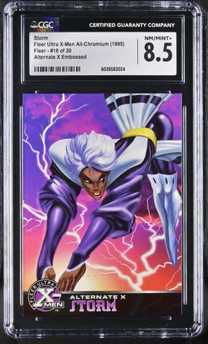 1995 Fleer Ultra X-Men All-Chromium Alternate-X Embossed Storm #18 CGC 8.5