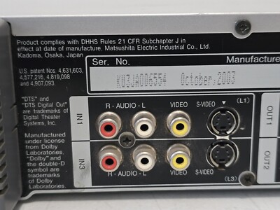 Panasonic DMR-E80H DVD Video Recorder HDD Dual Function Panasonic DMR-E80H DVD Video Recorder HDD Dual Function