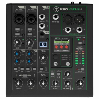Mackie ProFX6v3+ 6-Channel Analog Mixer Enhanced FX USB Recording Bluetooth