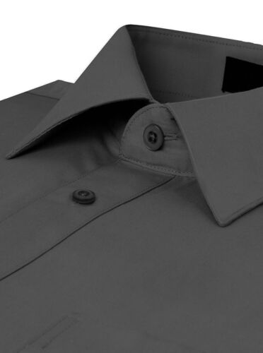 Herren Knopfleiste formelles Kleid Shirt Langarm einfarbig normale Passform - Bild 21 von 82
