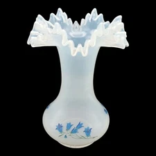 Vintage Bohemian Opaline Glass Vase made by Crystalex Novy Bor 7.5”