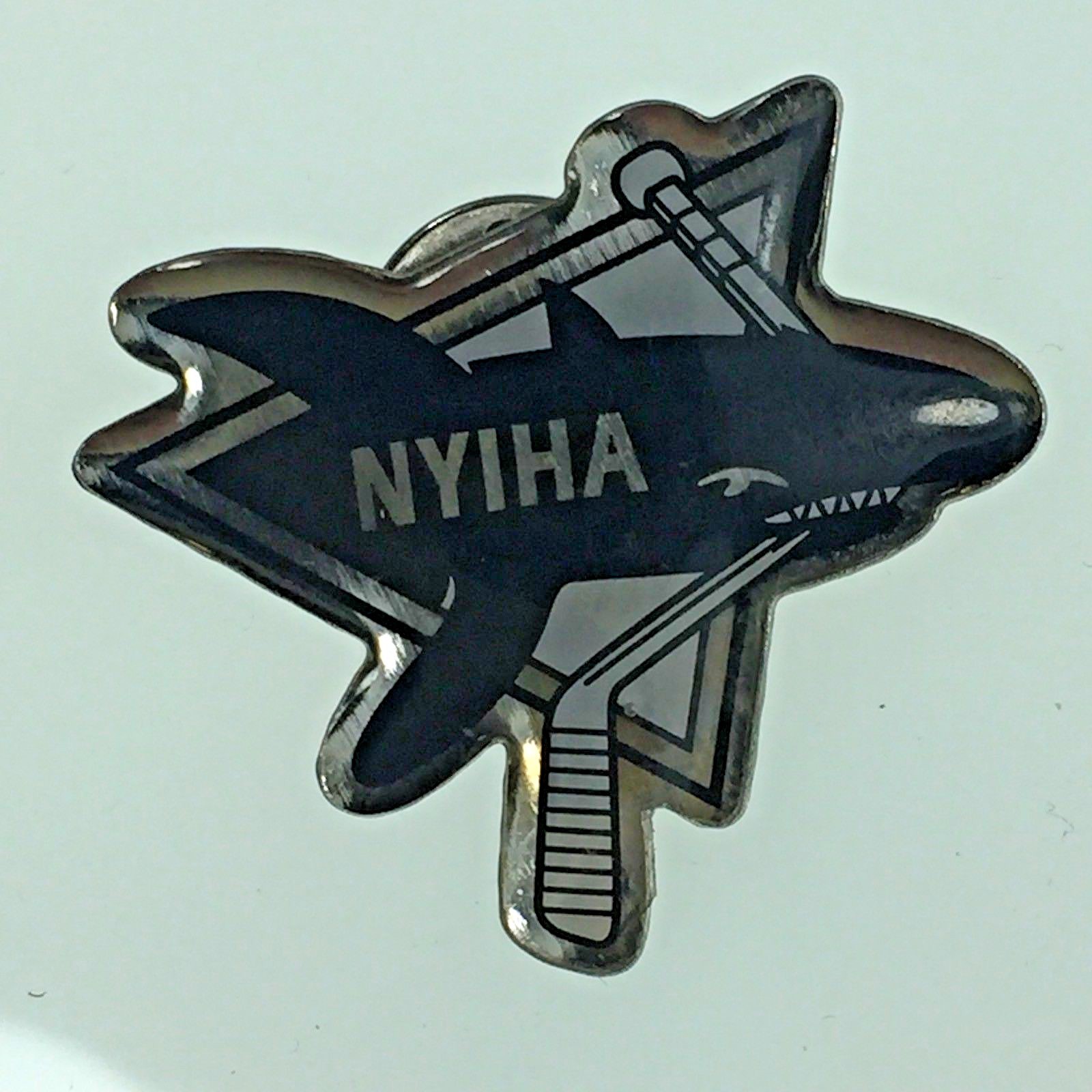 Vintage NYIHA New York International Hockey Assoc. Sharks Hockey Team Lapel Pin 