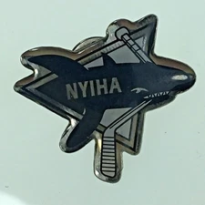 Vintage NYIHA New York International Hockey Assoc. Sharks Hockey Team Lapel Pin 