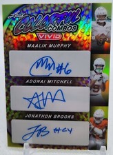 2024 Leaf Vivid Maalik Murphy/Adonai Mitchell/Jonathon Brooks Green #2/10 Auto 
