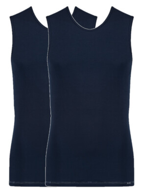sloggi 2x Basic Soft Vest Größe XL - 7 UVP 35,90  blau Herren Unterhemd Shirt