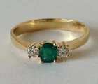 1.5Ct Vintage Art Deco Style Round Emerald Lab Created Diamonds 14K Gold FN Ring