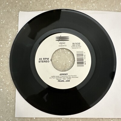 Pearl Jam - Jeremy Alive.  Rare Jukebox 45 Vinyl Record