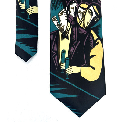 Manuel Dante Multicolor Design Theme Men s Necktie 3.5 x 56  100% Polyester NWT