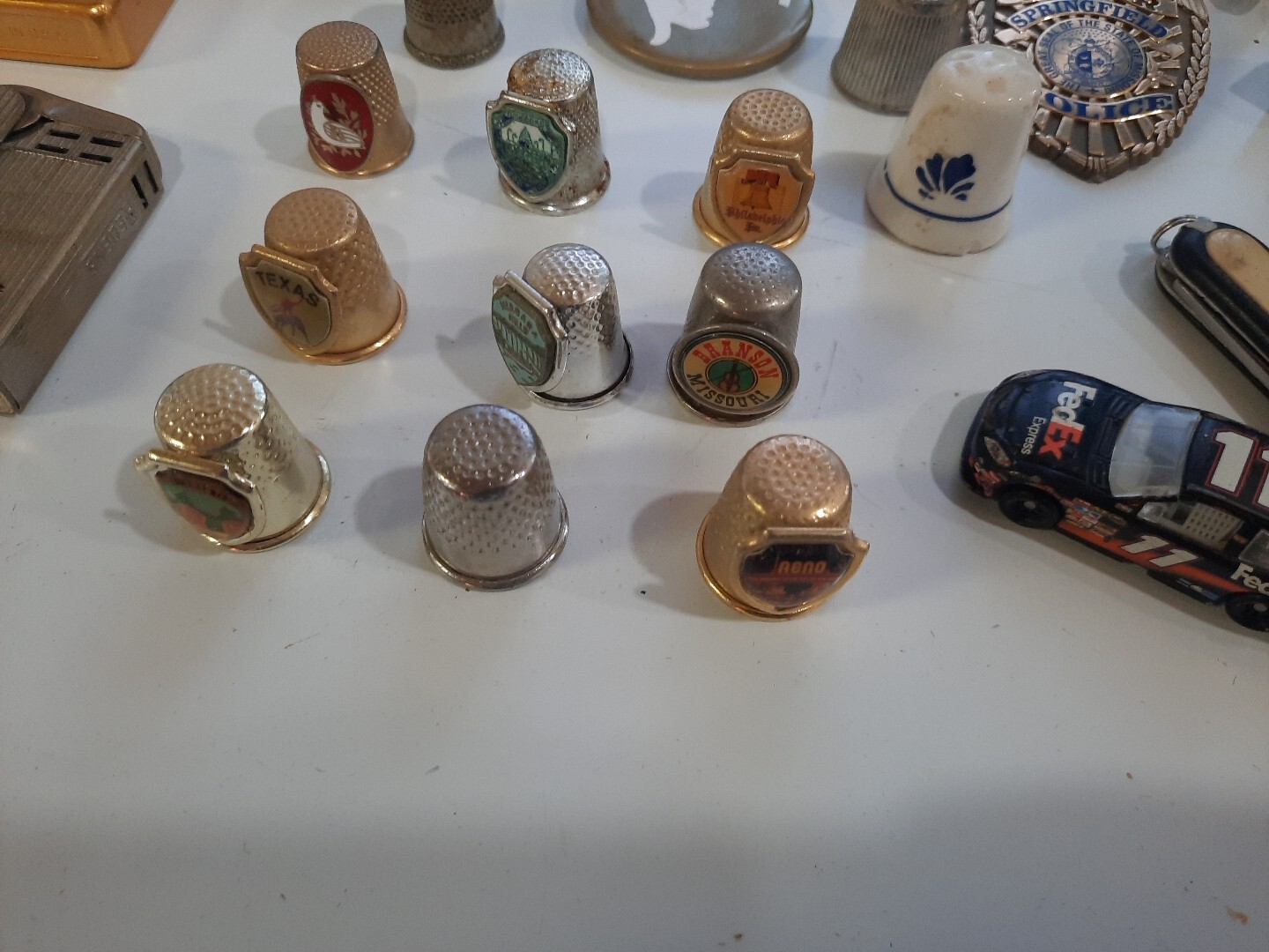 Junk Drawer Lot. Lighters Toys Thimbles Army Nascar Pins Etc... eBay