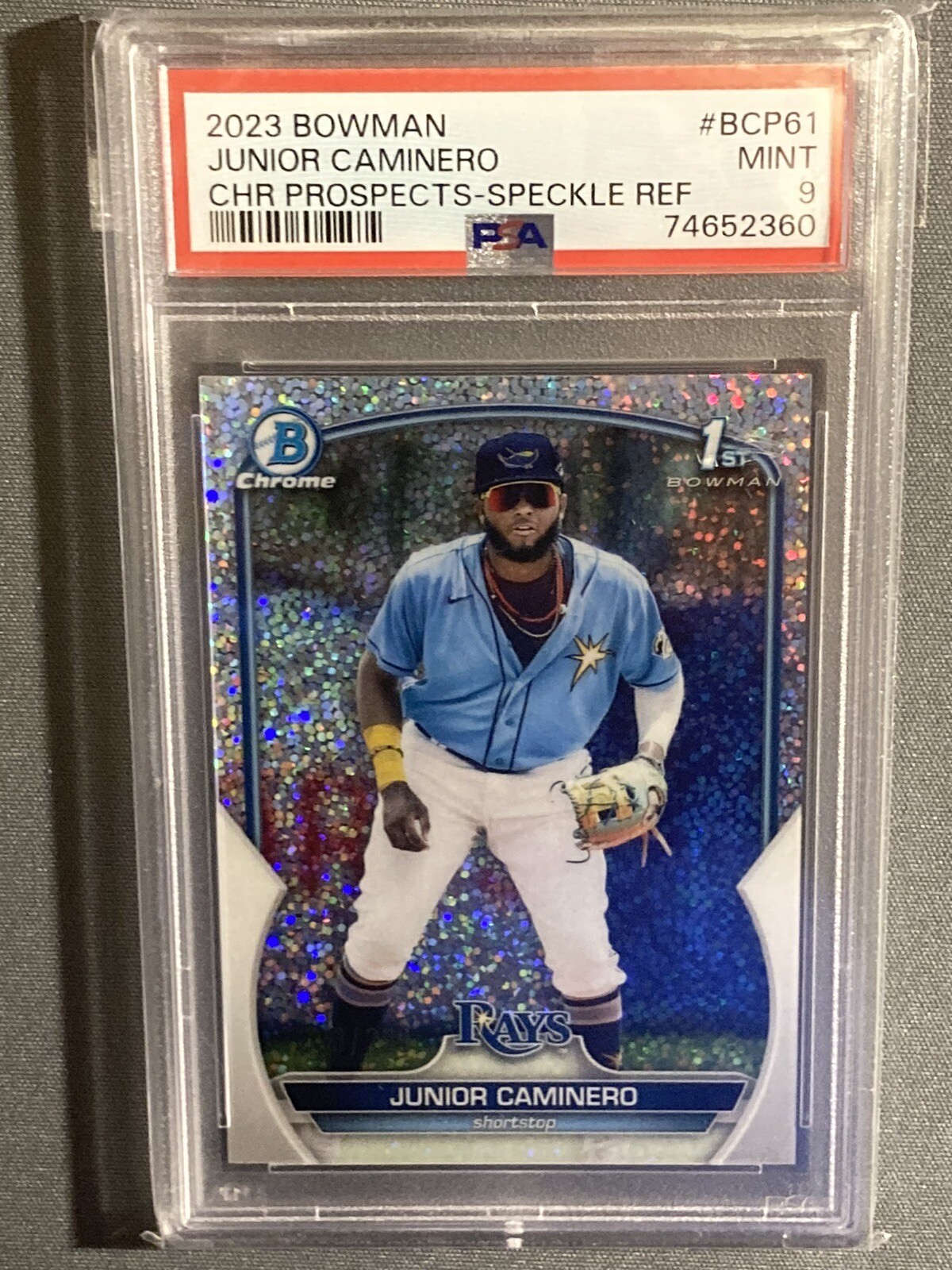 2023 Bowman Chrome Junior Caminero Speckle Refractor /299 #BCP61 PSA 9 Mint