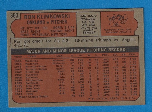 1972 Topps Baseball High Grade U-Pick to complete your set - 第 359/451 張圖片