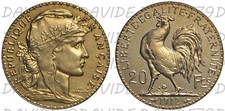 FRANCIA - 20 FRANCHI MARENGO NO ORO 1912 -  RICONIO