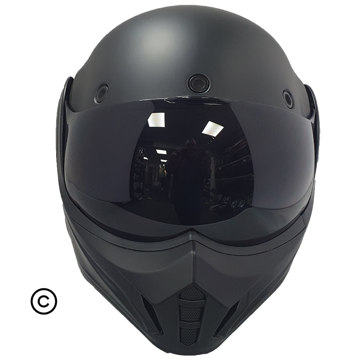 VIPER F242 FLIP OVER FRONT MODULAR MOTORCYCLE HELMET MATT BLACK