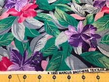 Vintage 1990 Marcus Brother Floral 32  X 44   100 cotton fabric 1063