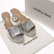 Veronica Beard NWB Dali Platform Slip-On Sandals Size 7.5 US in Silver