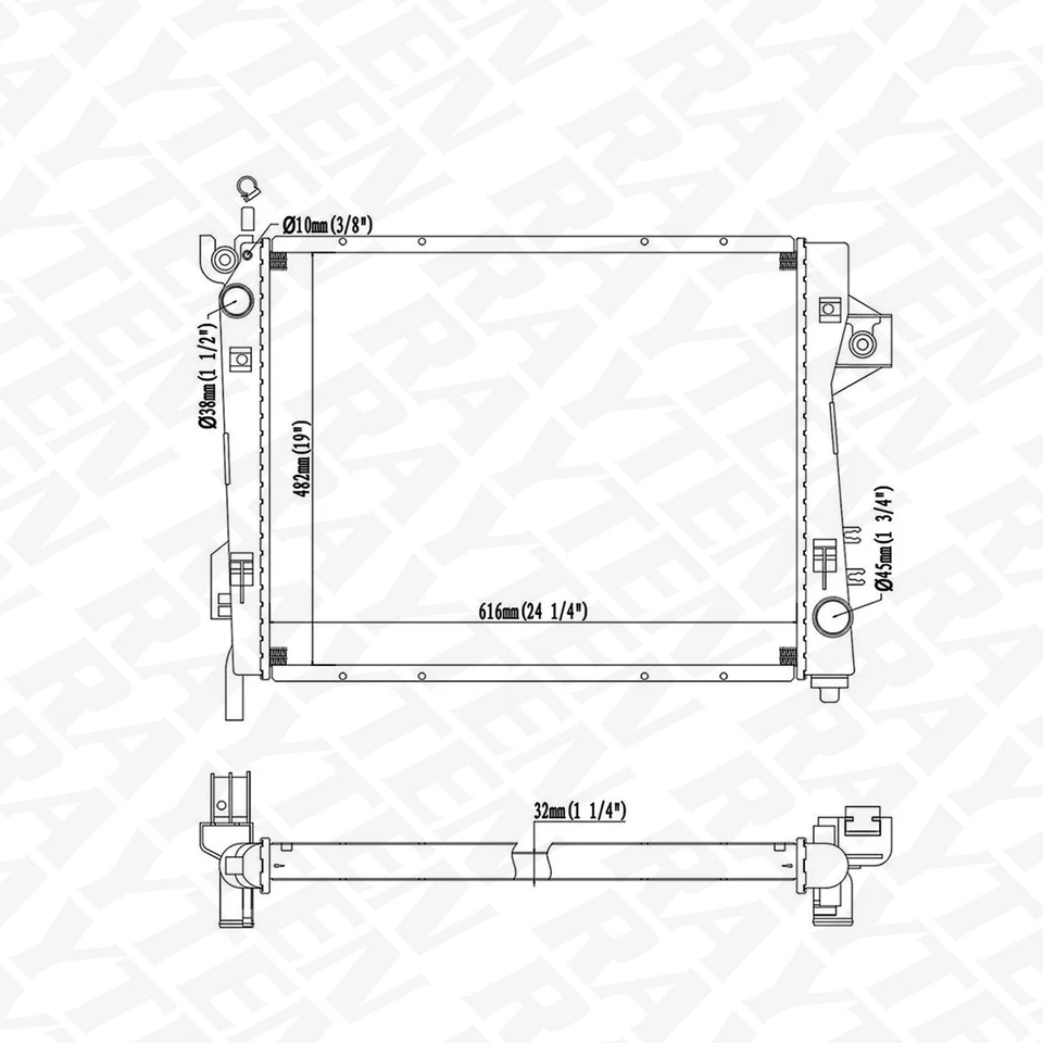 Radiator Fit for Dodge Ram 1500 2500 2002-2008 Ram 3500 2003 Ram 4000 2011-2013 Foto 2 de 2