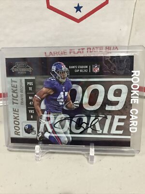 2009 Contenders Rookie Ticket Travis Beckum Auto! RC Giants Wisconsin