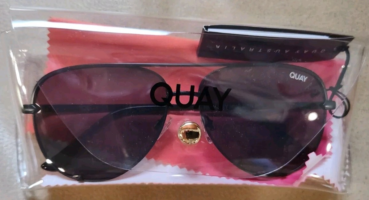 Quay High Key Mini Aviator Sunglasses Purple Mirror Gunmetal Tortoiseshell Case ALL IN MINI Small Pilot Sunglasses with Gradient Lenses – QUAY main image 4