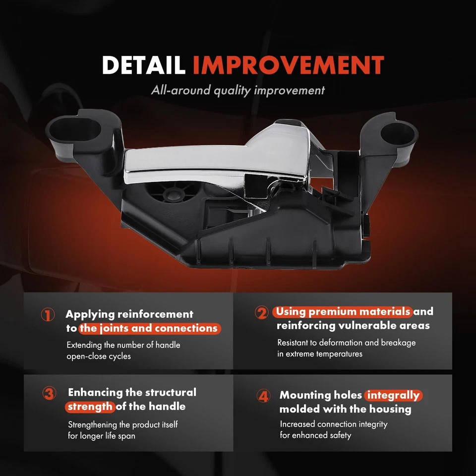 Front Right Side Chrome Lever Interior Door Handle for Ford Taurus X 2008-2009 - Image 3 of 4