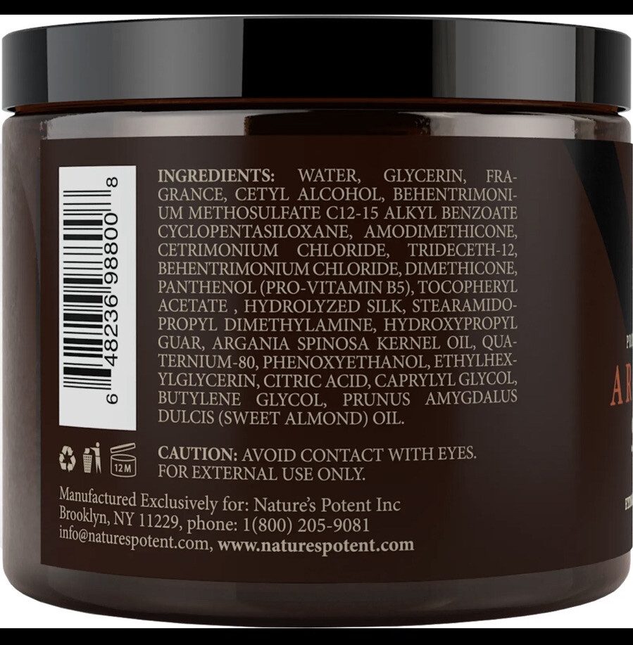 Argan Oil Hair Mask Deep Conditioner 100 ORGANIC Oil Repair Dry