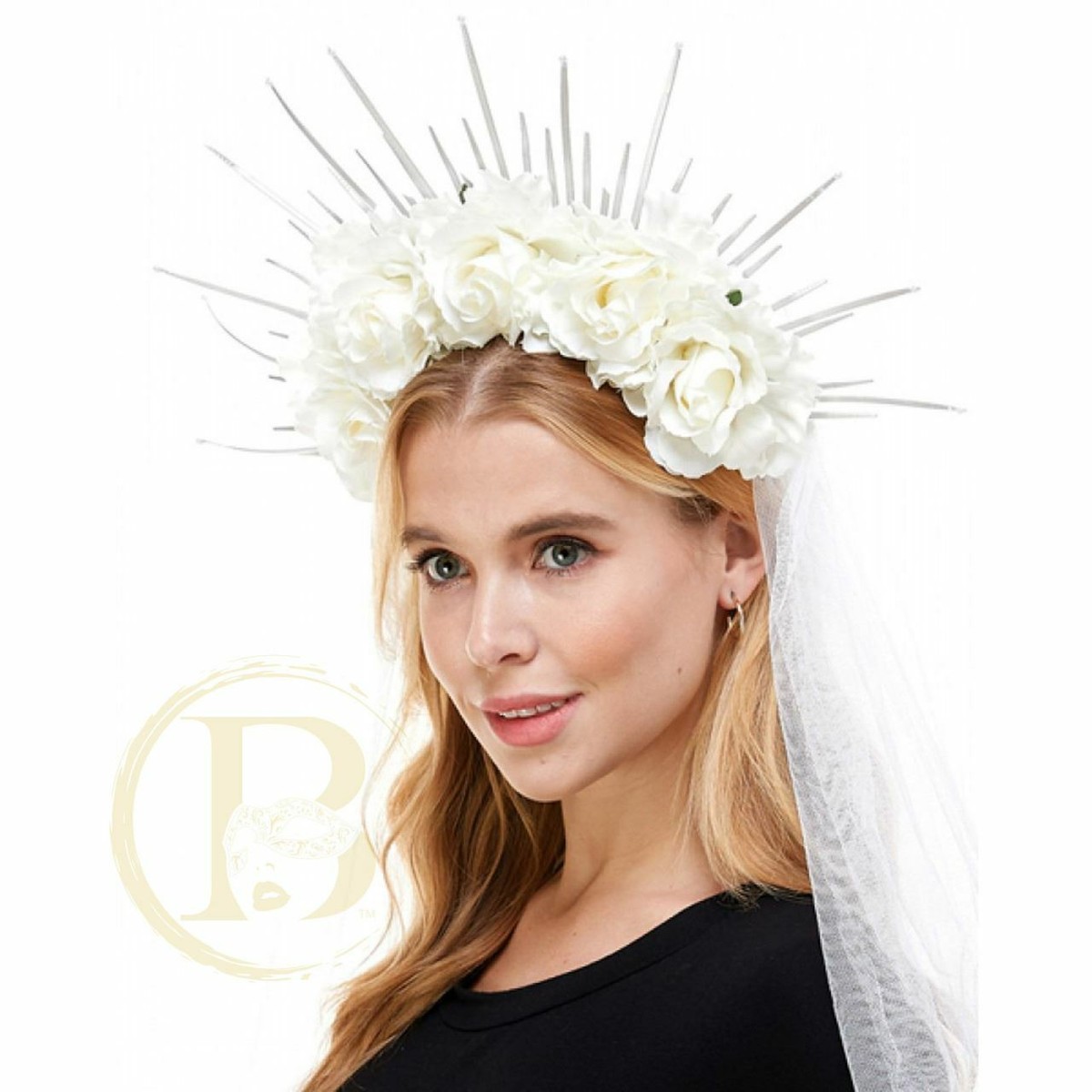 Day of the dead headpiece Day of the Dead Headband - Sacred Heart Laced – Camelia  main image 2