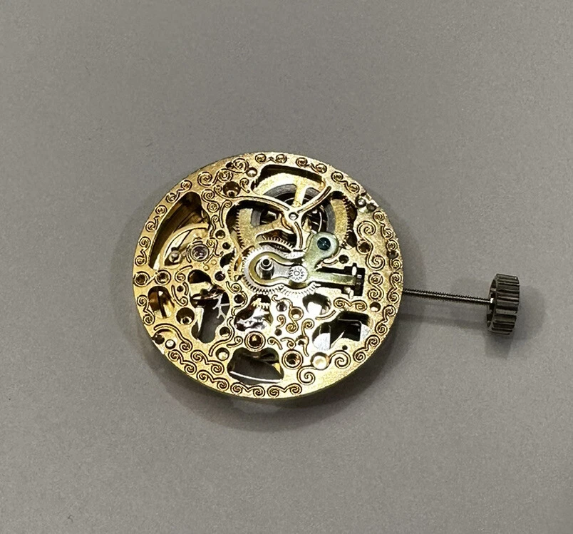 Nuevo Movimiento Reloj Esqueleto Gaviota Automático Chino Color Oro Amarillo CH2189G Foto 3 de 4