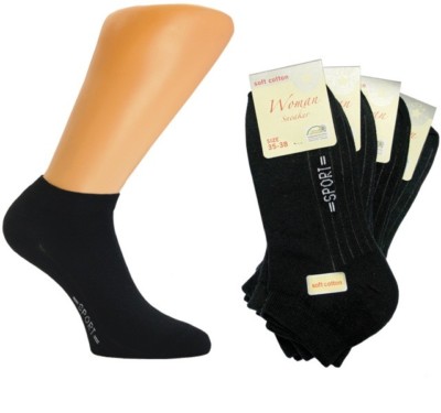 Damen Socken Baumwollreich Knöchel Design SPORTS 6 Paar Erwachsene UK 4