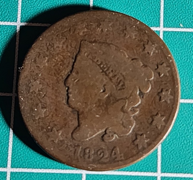 United States coronet head 1824 large cent. Our T5471