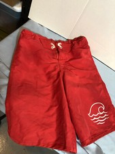 Art Class Boys Sz 16 Red Board Swim Trunks Shorts - Adjustable Waist KD