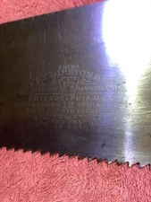Disston 12 London spring Extra Refined Warrented Keystone saw works 6tpi